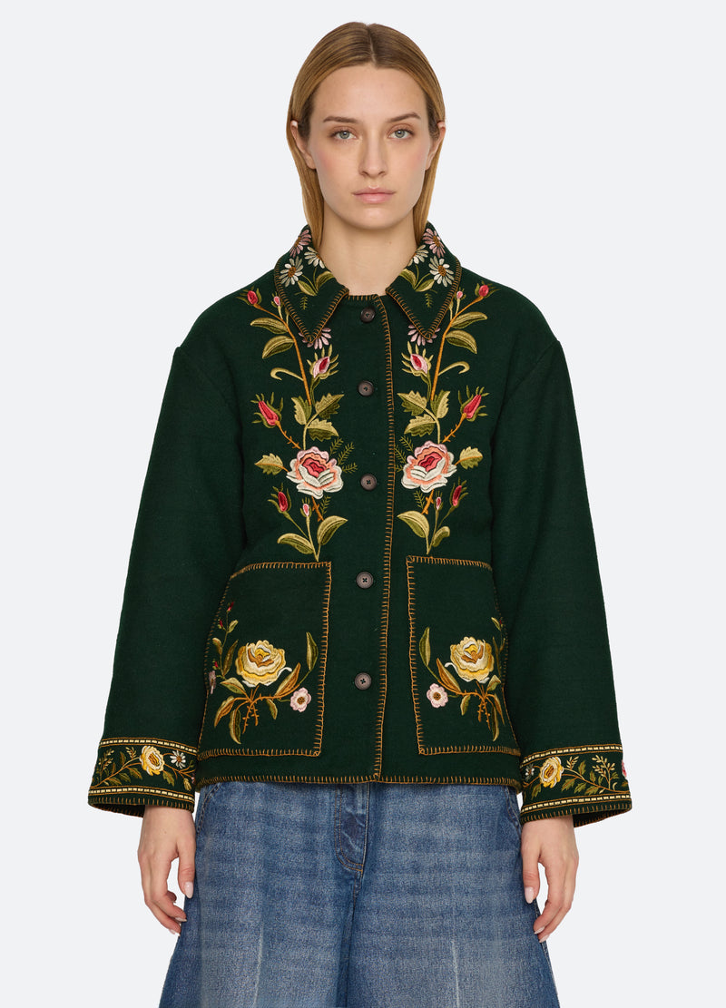 green-shira jacket-front view 3 - 7