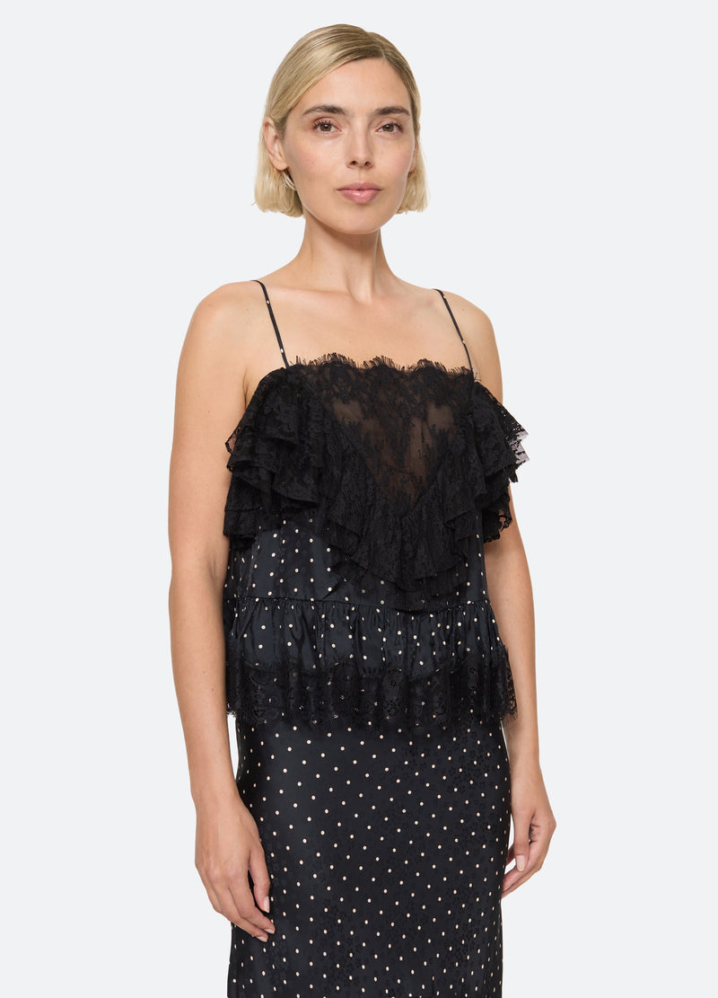 black-jeanne cami-three quarter view - 4