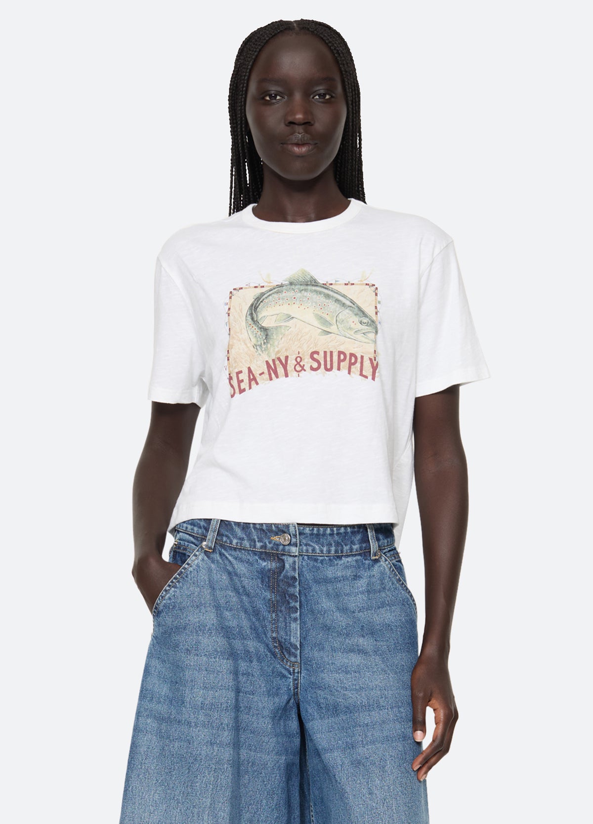 white-crew t-shirt-front view