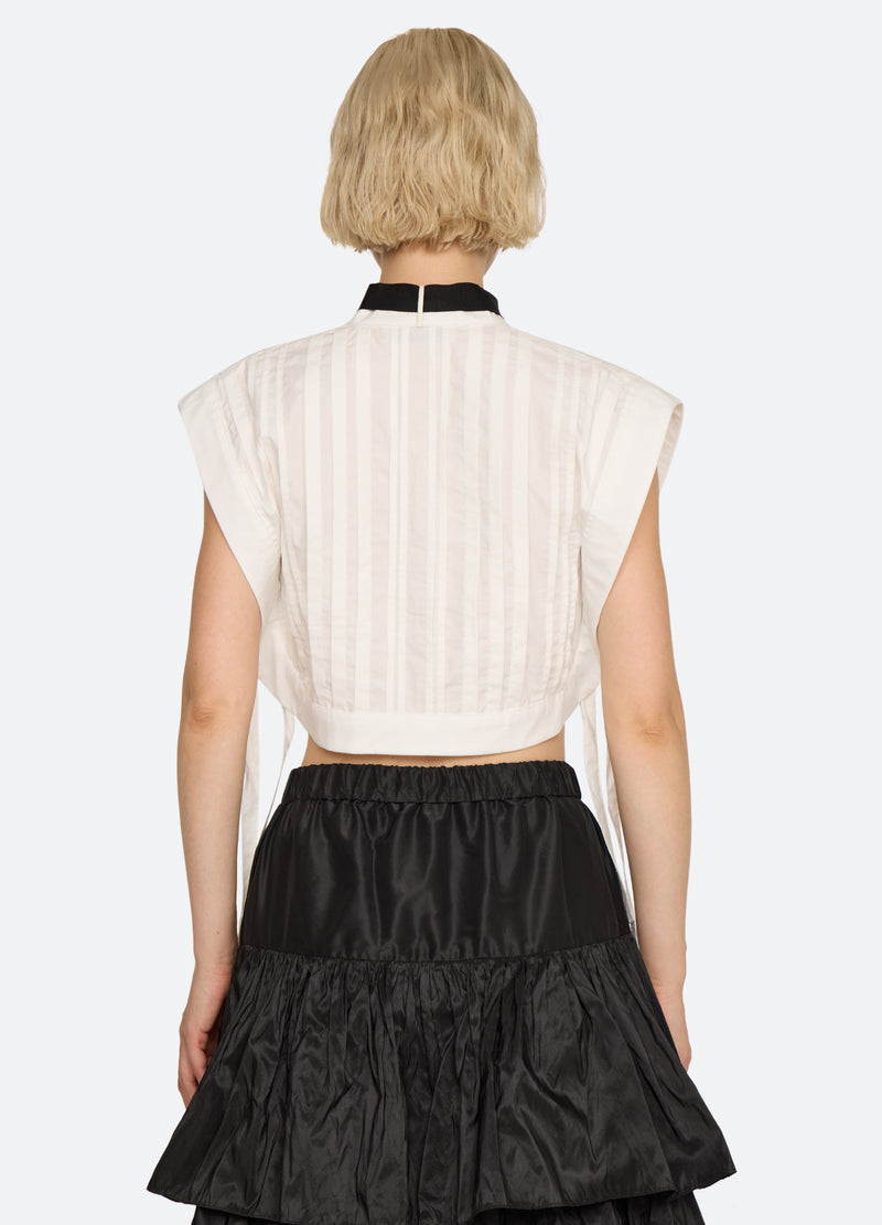 white-kathleen bib collar-back view - 4
