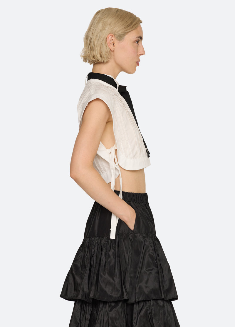 white-kathleen bib collar-side view - 5