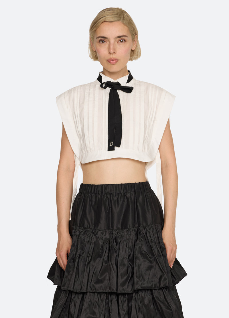 white-kathleen bib collar-front view 2 - 2