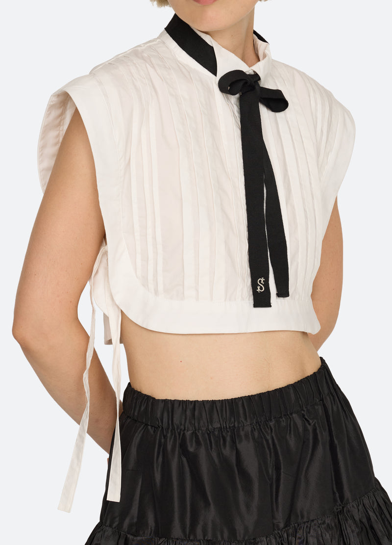 white-kathleen bib collar-detail view - 7