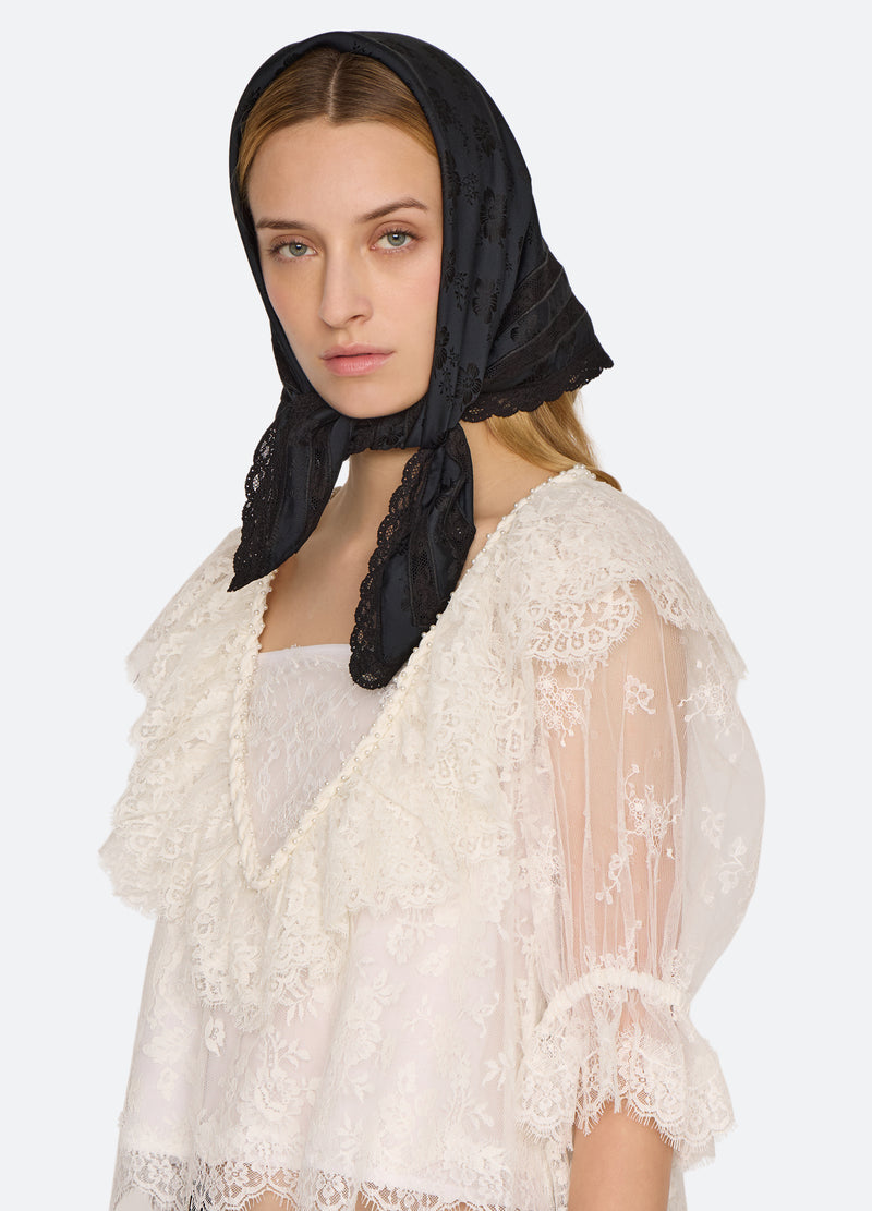 black-kathleen scarf-three quarter view - 1
