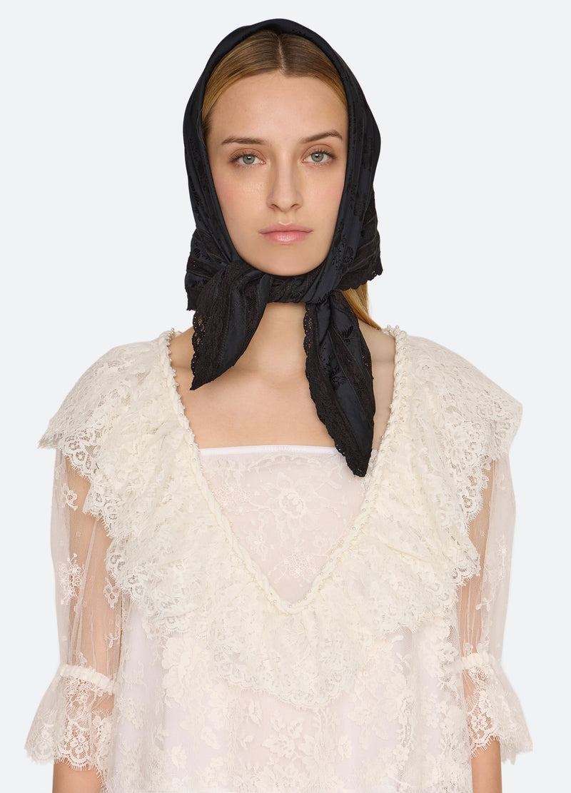 black-kathleen scarf-front view - 3