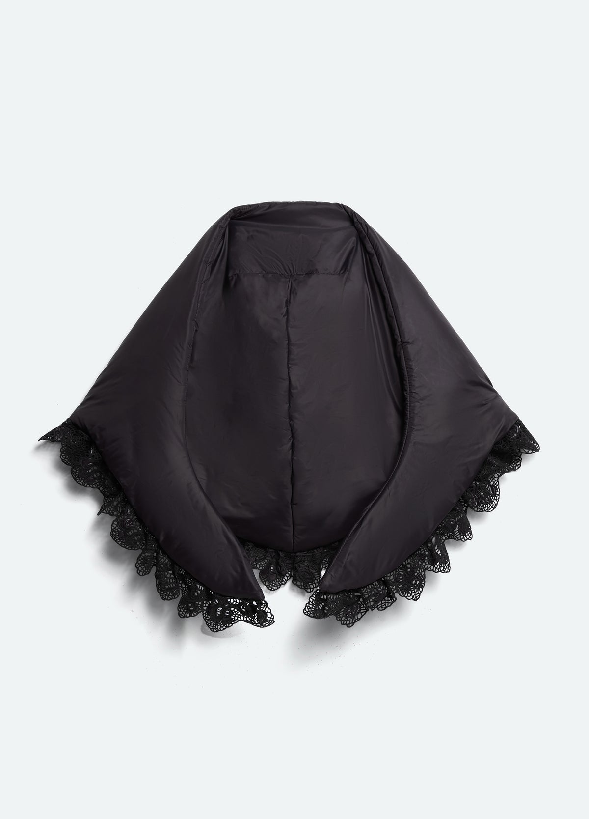 black-atlast puffer scarf-flat view - 2