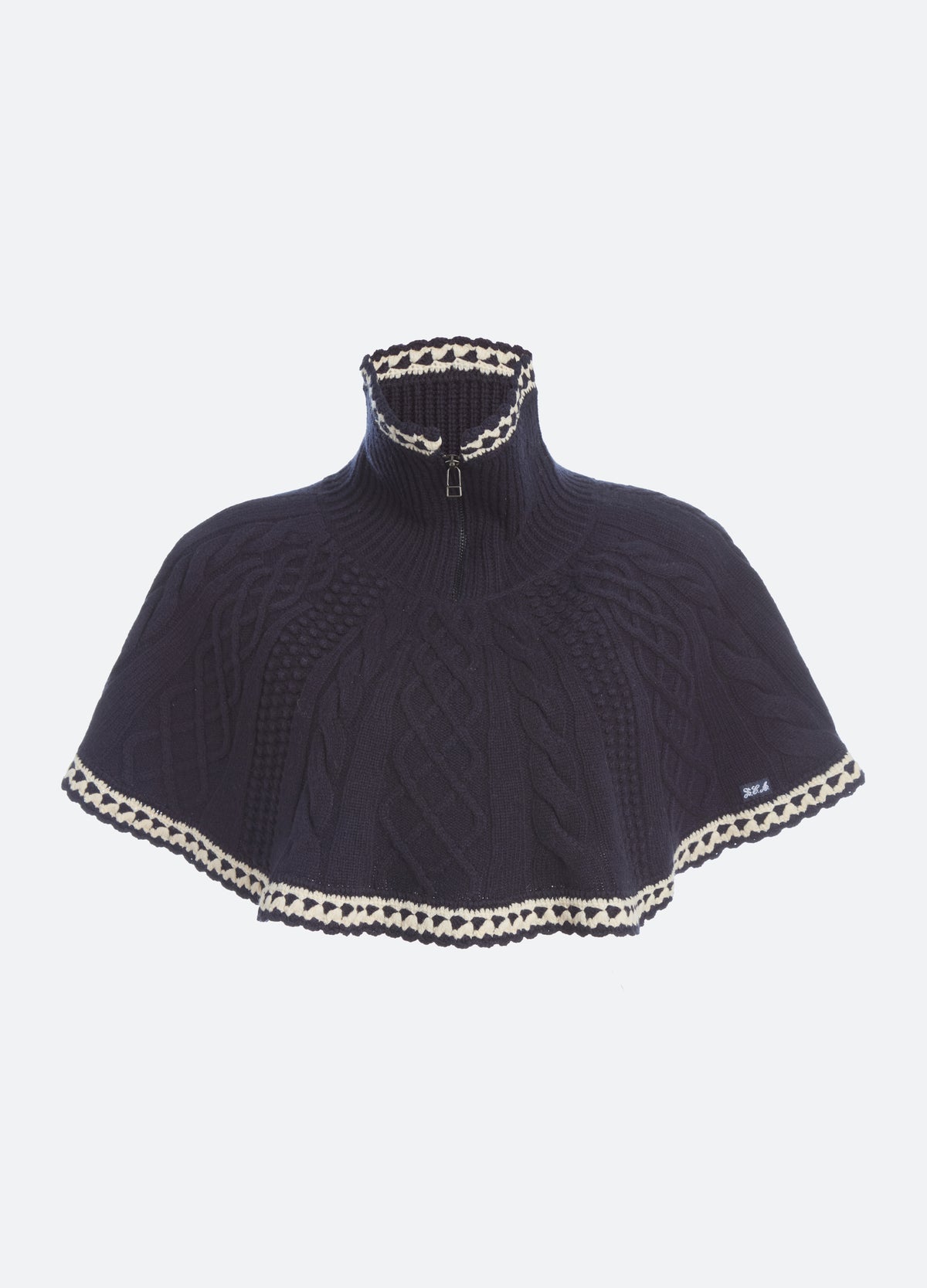 navy-jackie knit collar-flat view