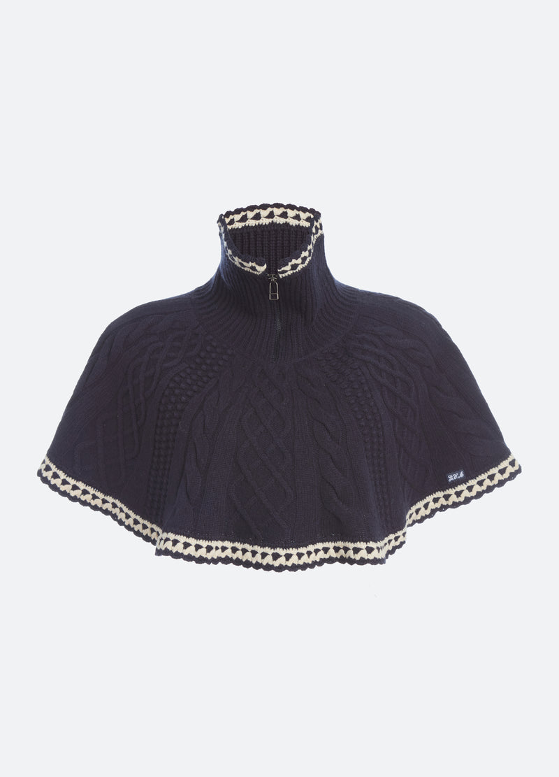 navy-jackie knit collar-flat view - 1