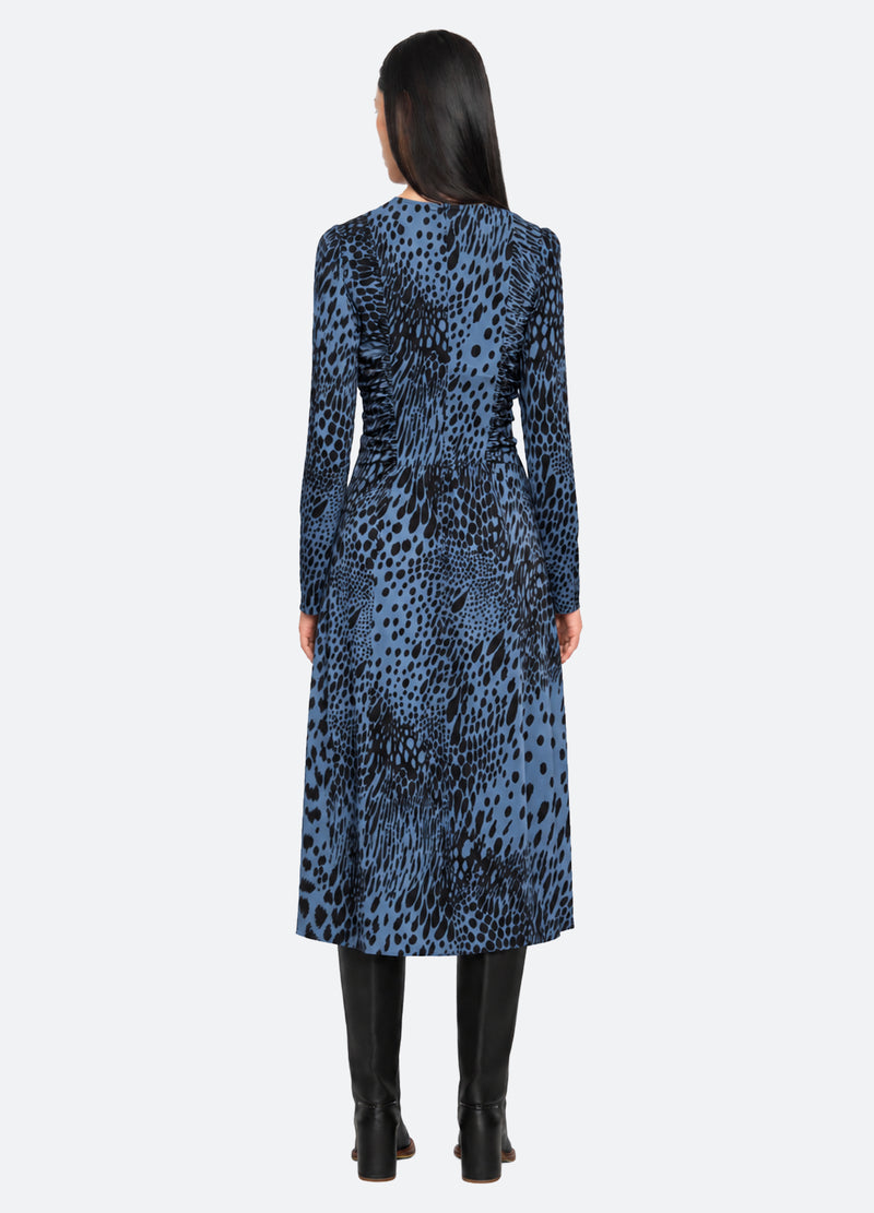 blue-marielle l/s dress-back view - 2