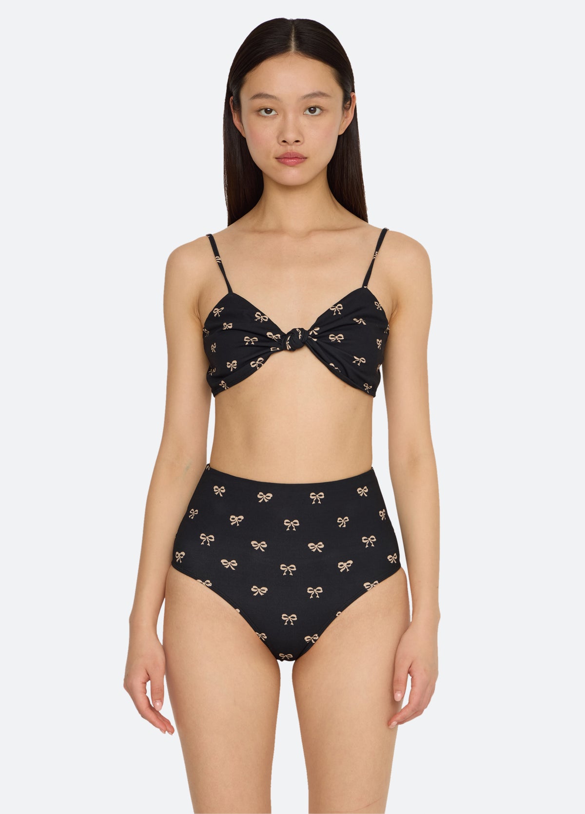black-lauren bikini top-front view - 2