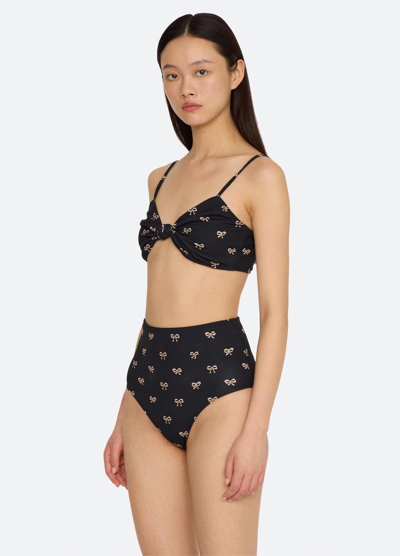 black-lauren bikini top-three quarter view - 5