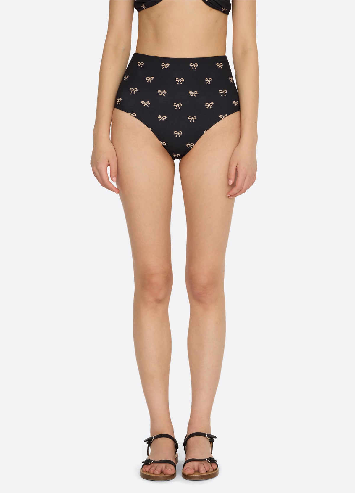black-lauren bikini bottom-front view