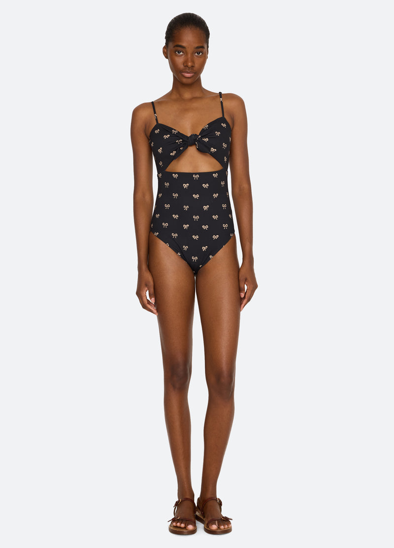 black-lauren one piece-front view - 2