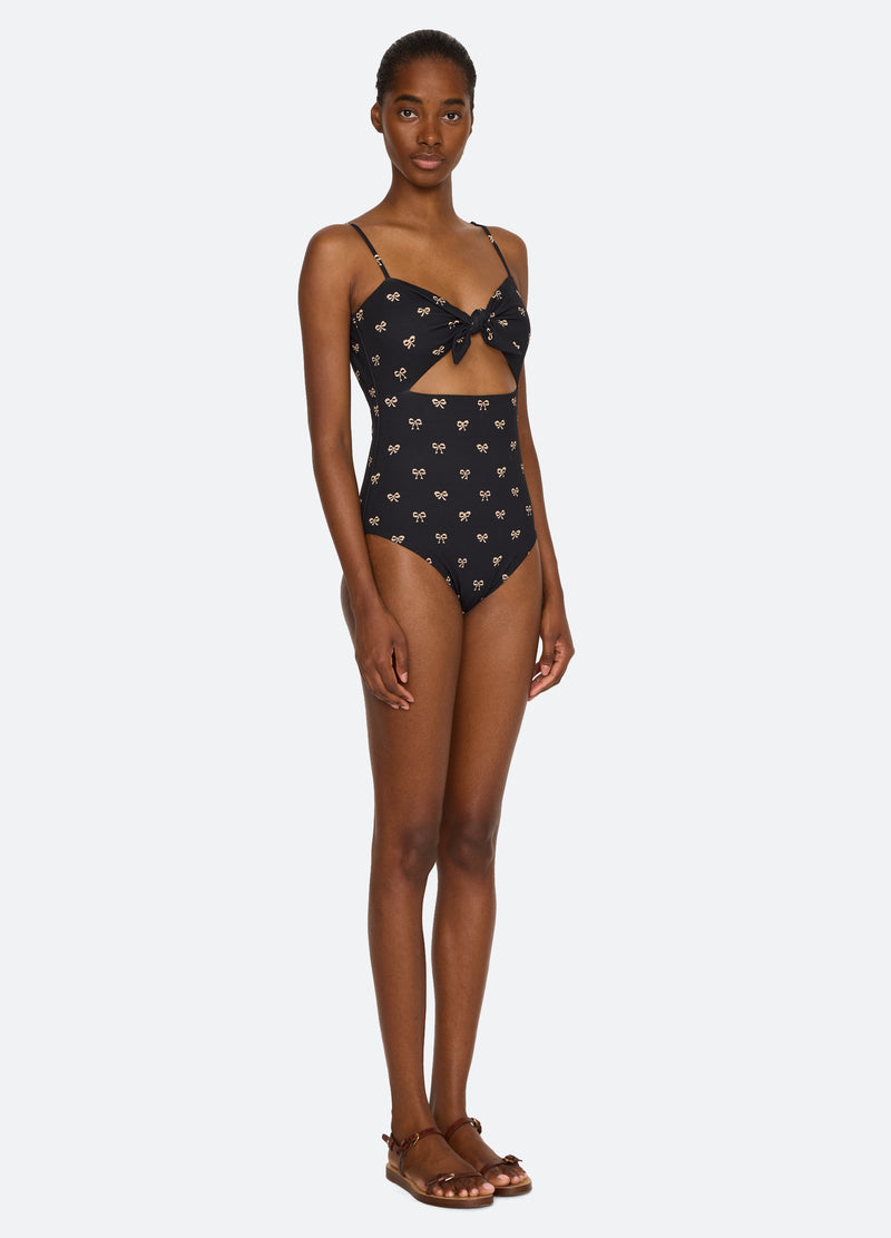 black-lauren one piece-three quarter view - 5