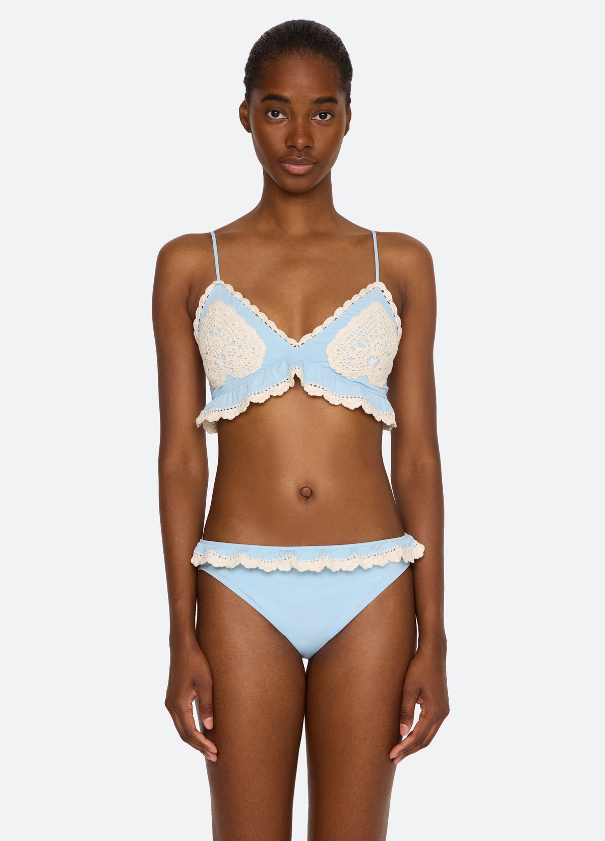 blue-niamh bikini top-front view - 2