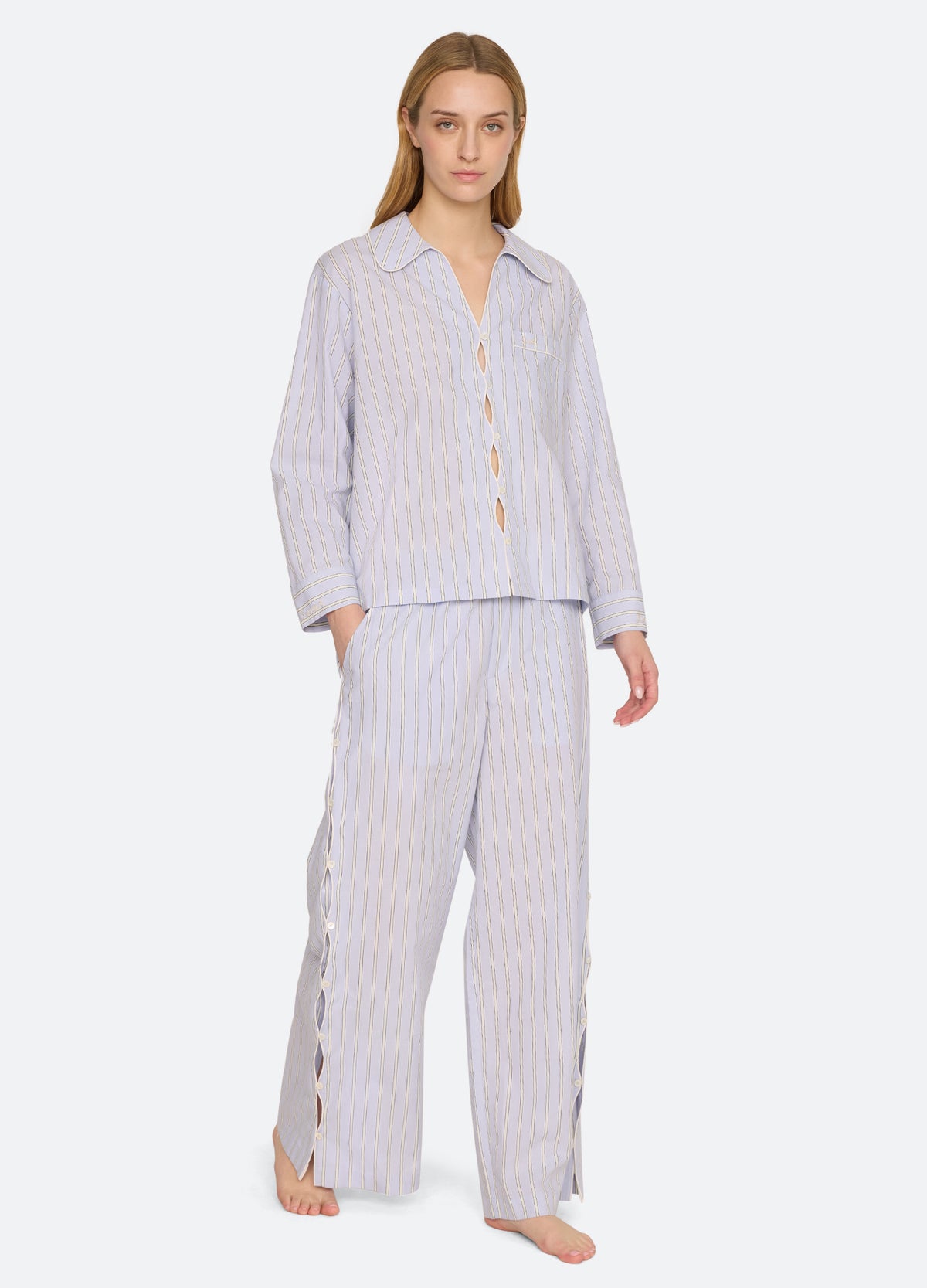 multi-delfine pajama set-walking view