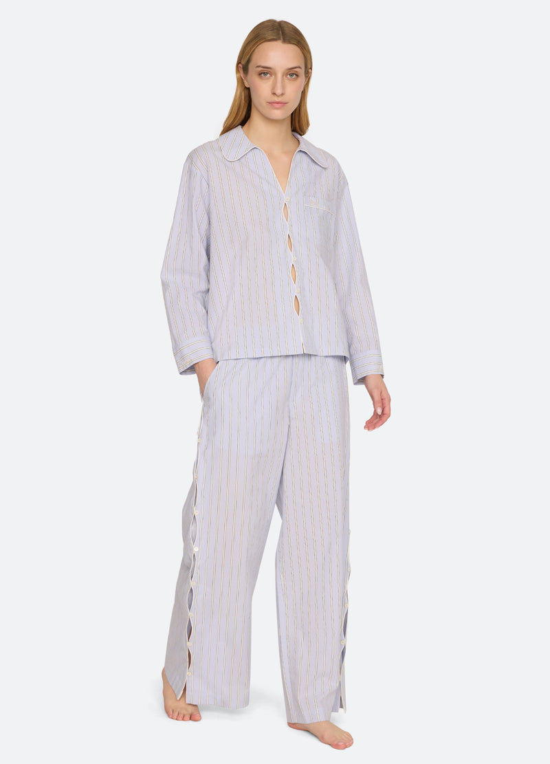 multi-delfine pajama set-walking view - 1