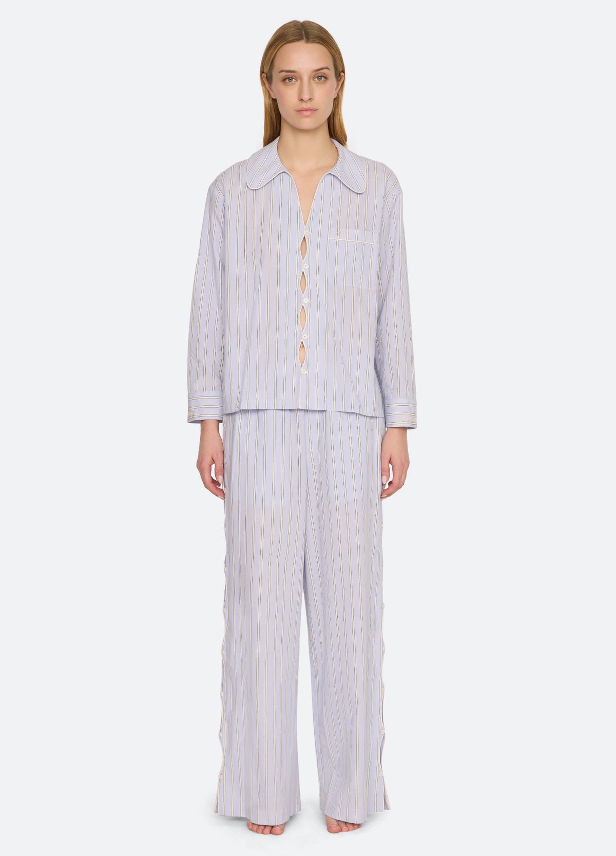 multi-delfine pajama set-front view - 2