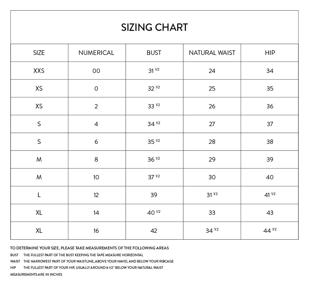 New Size Chart – C-IN2 New York