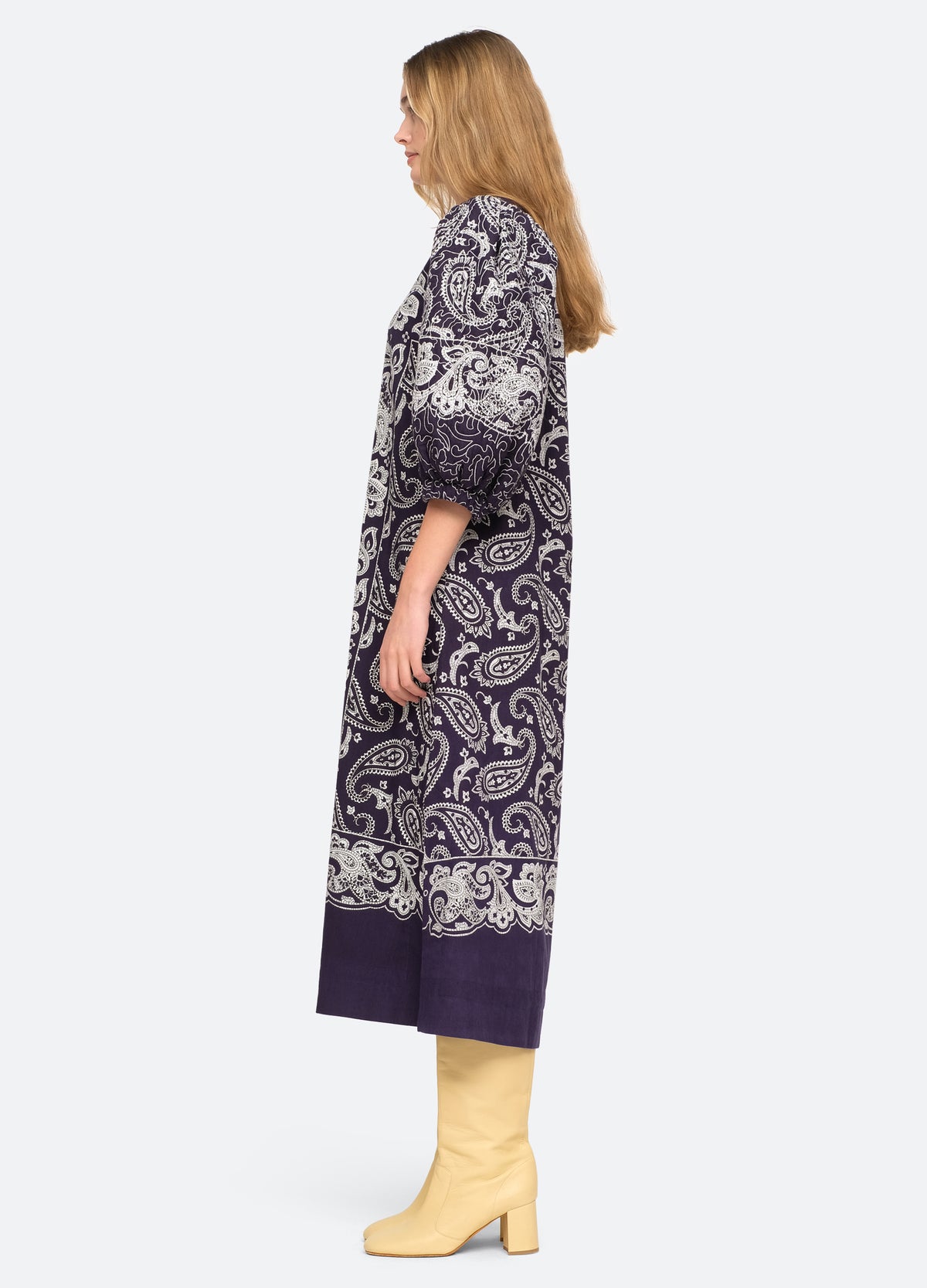 navy-theodora dress-side view - 3