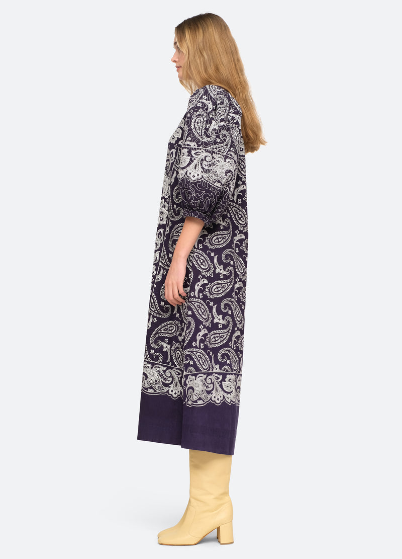 navy-theodora dress-side view - 3