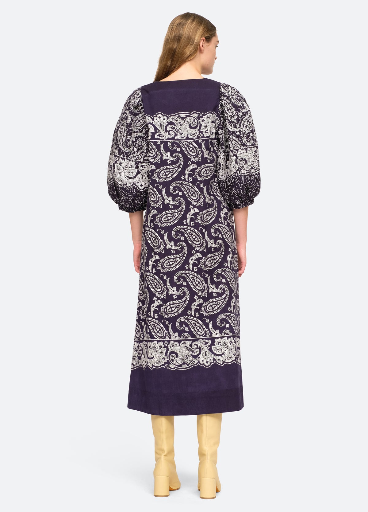 navy-theodora dress-back view - 2