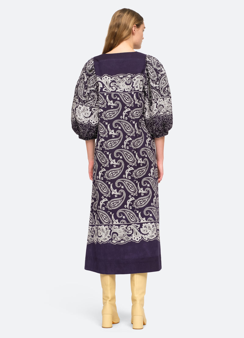 navy-theodora dress-back view - 2