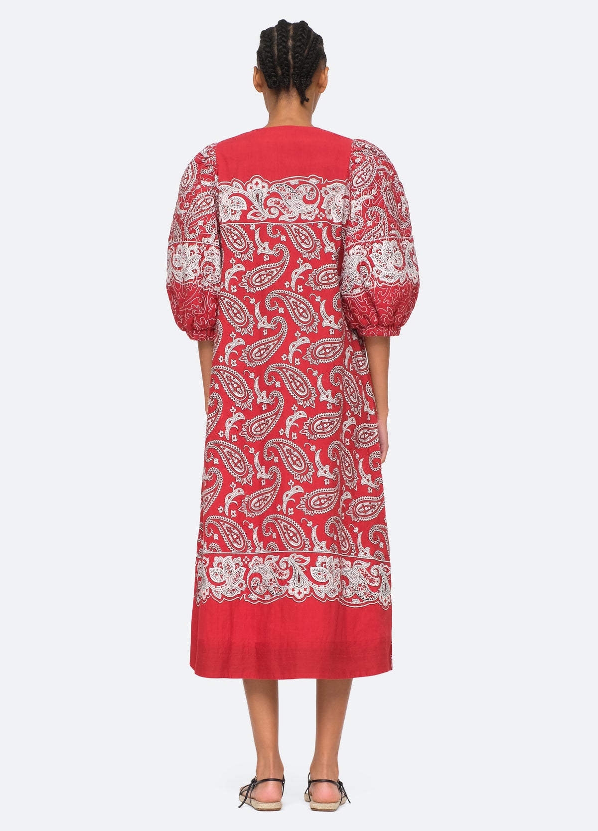 red-theodora dress-back view - 7