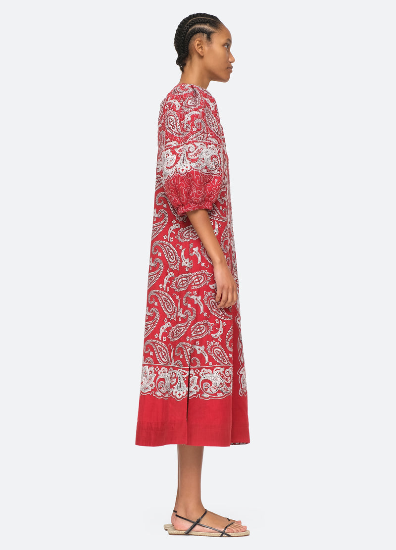 red-theodora dress-side view - 8