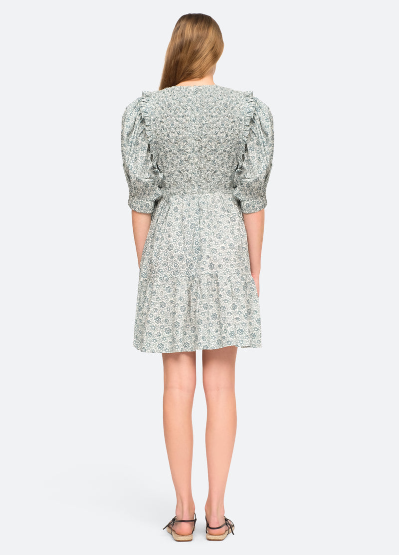 apple-ida puff slv dress-back view - 2