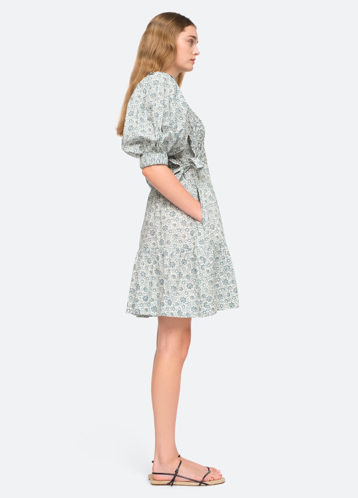 apple-ida puff slv dress-side view - 3