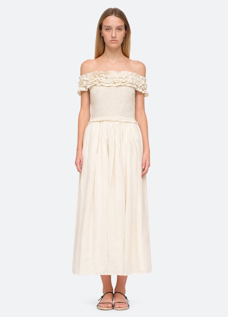 cream-frida dress-front view - 6