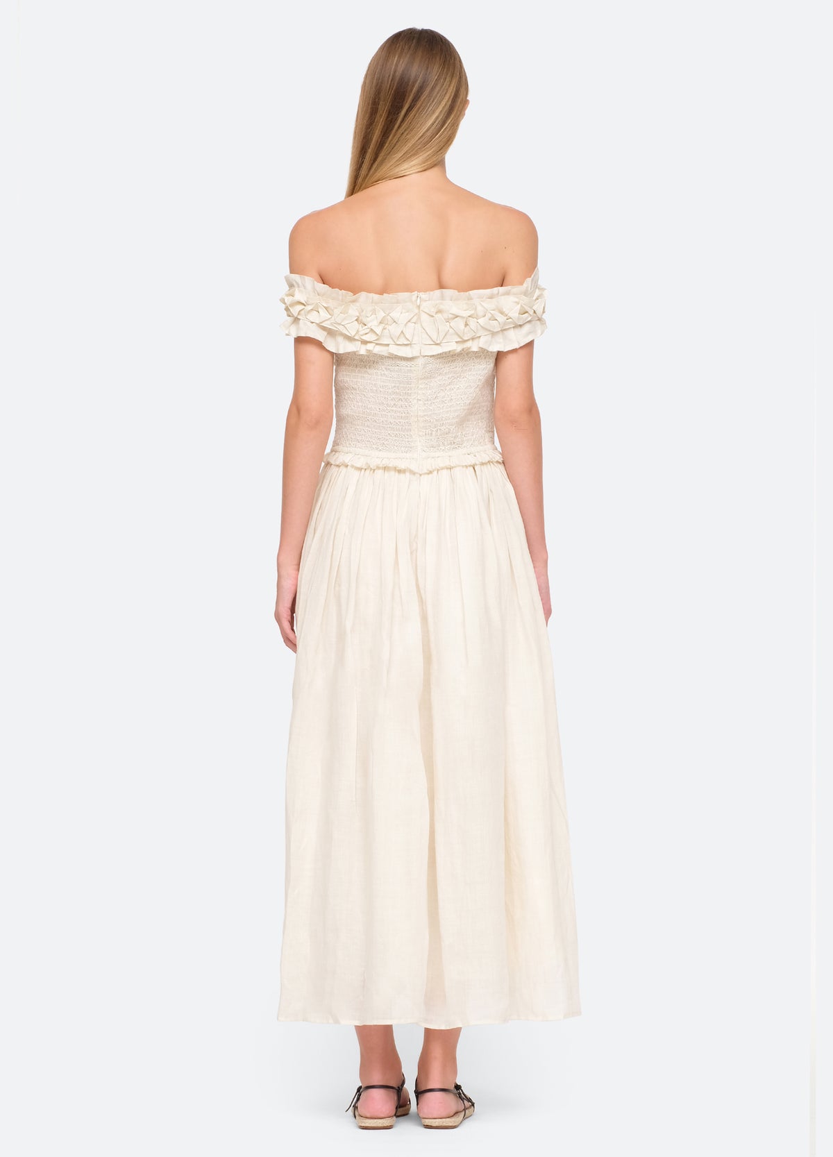 cream-frida dress-back view - 9