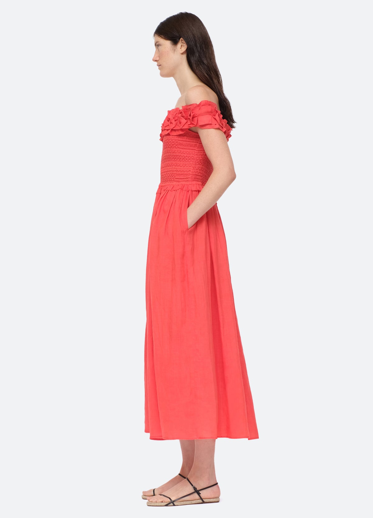red-frida dress-side view - 11
