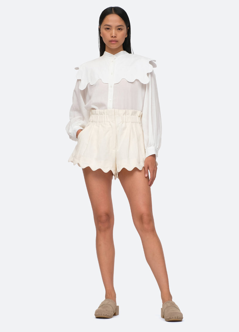 cream-leona shorts-full body view - 3