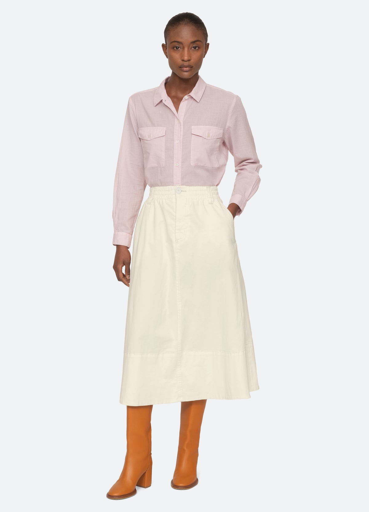 Buy BROWN A-LINE RETRO MIDI SKIRT for Women Online in India