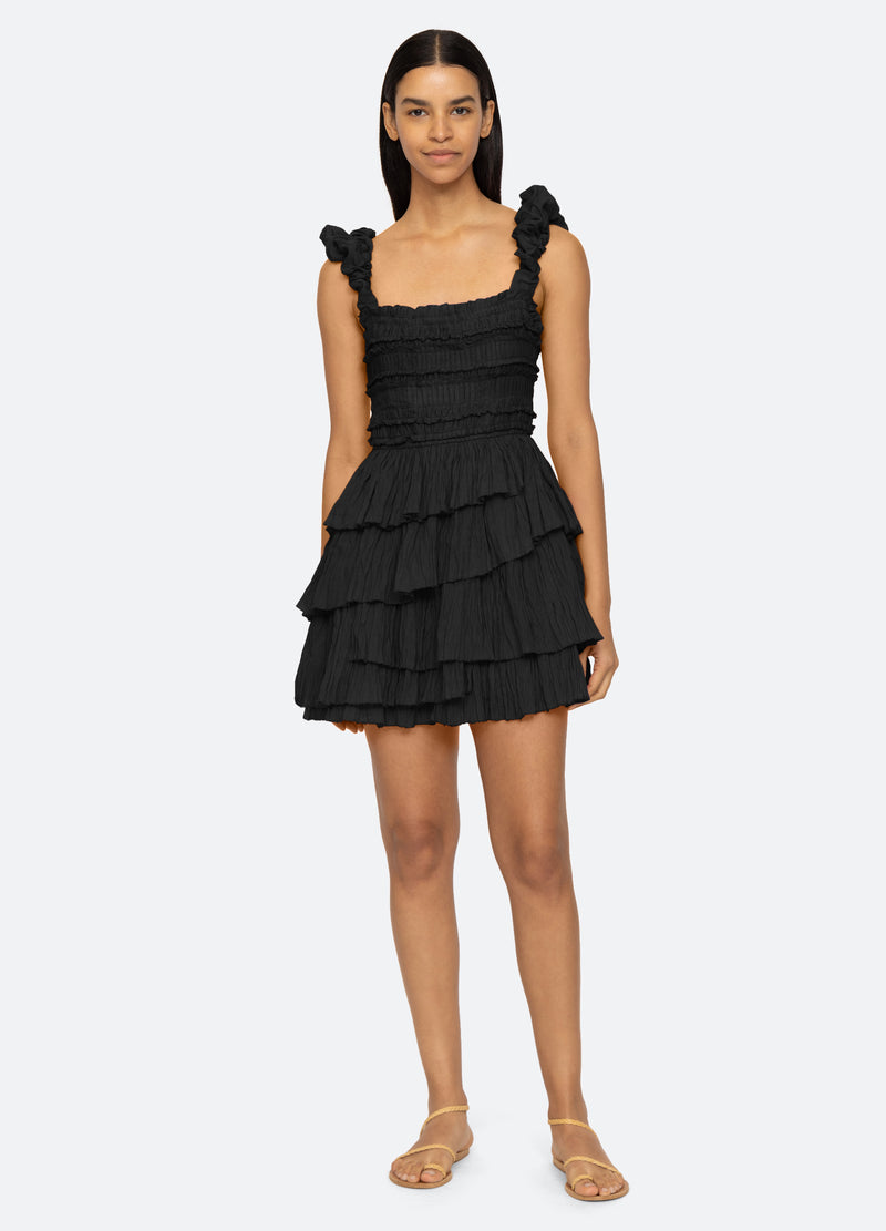 black-cole tiered dress-front view - 8
