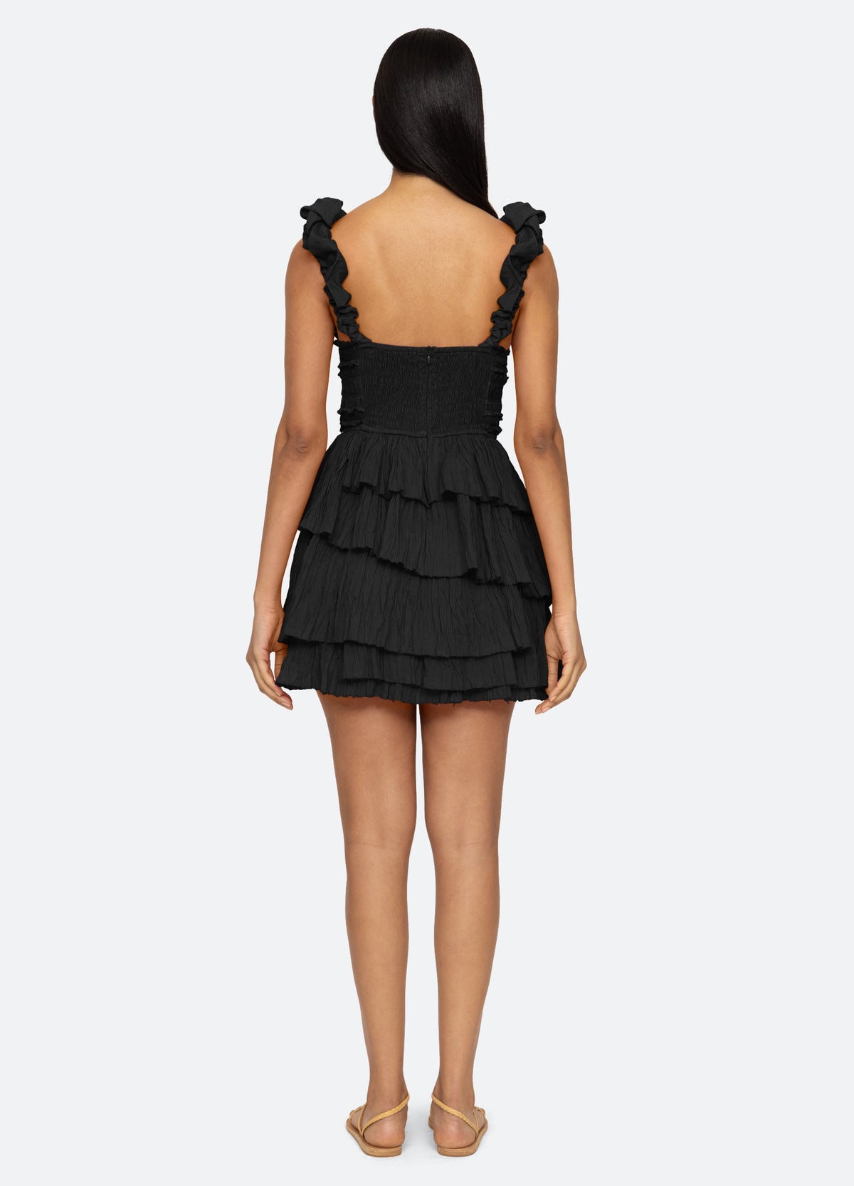 black-cole tiered dress-back view - 10