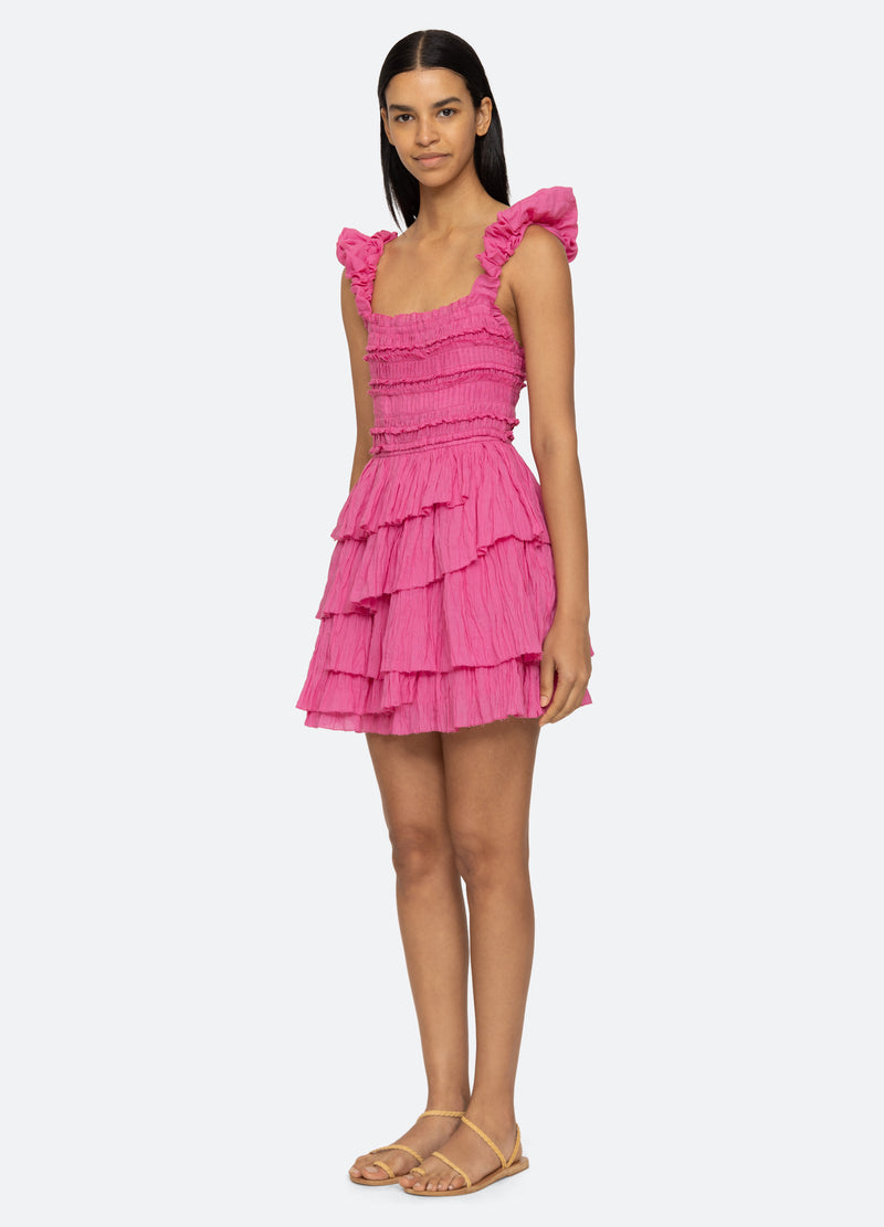 pink-cole tiered dress-three quarter view - 4