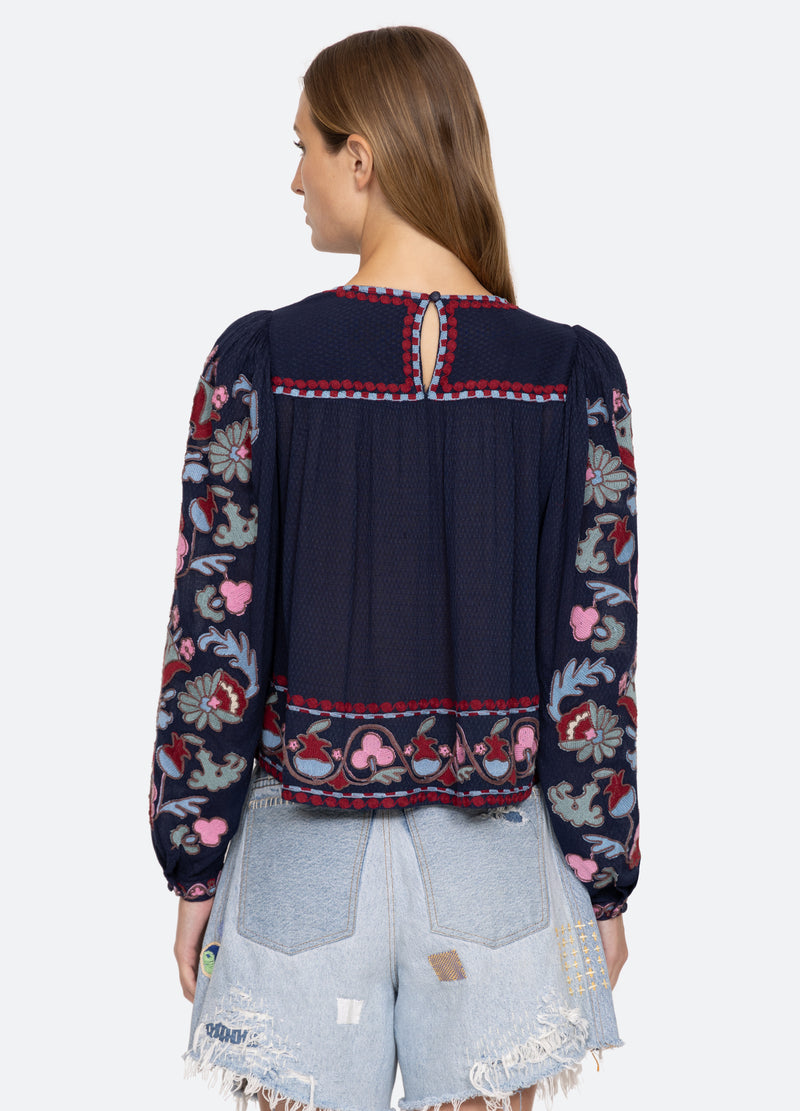 navy-eclisse l/s top-back view - 2