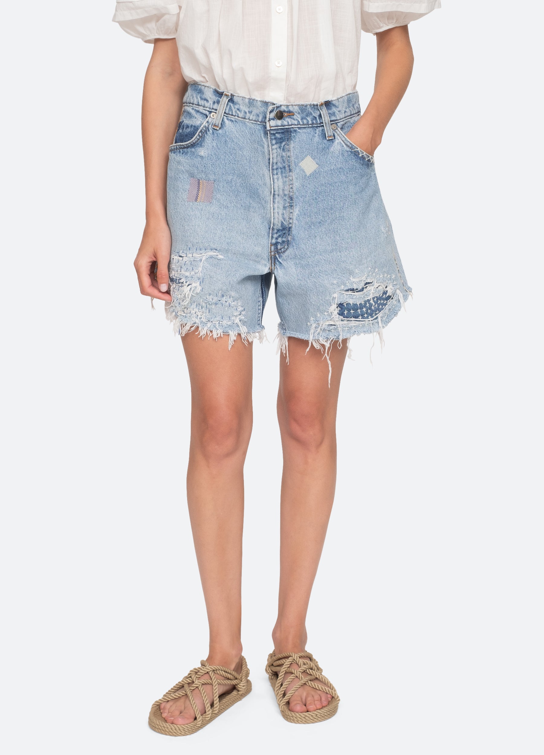 Buy FIRST LOOK LIGHT BLUE DENIM SHORTS for Women Online in India