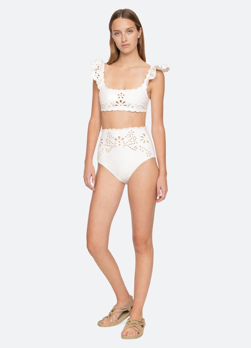 white-liat bikini top-full body view - 12