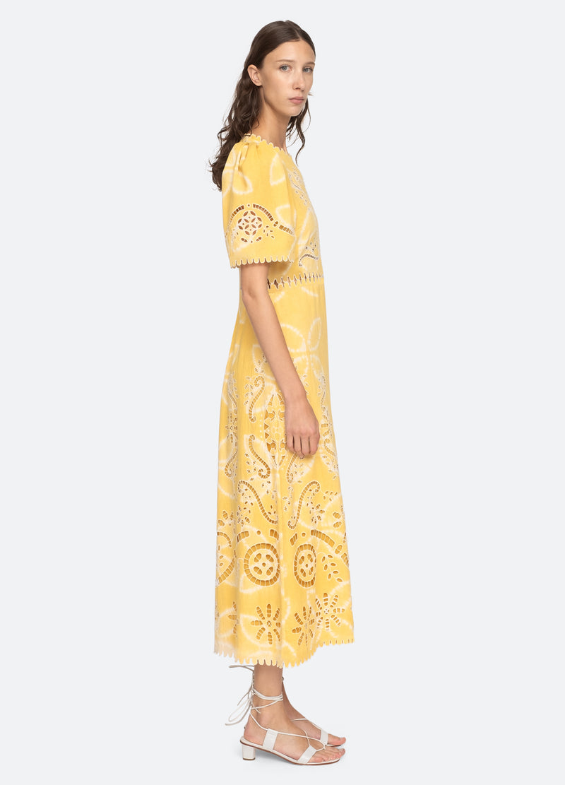 yellow-liat s/s dress-side view - 12