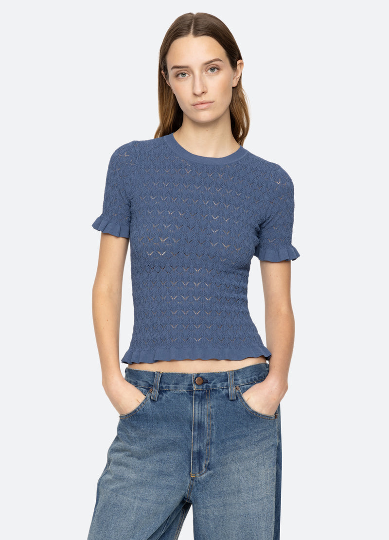 blue-rue s/s sweater-front view 2 - 15