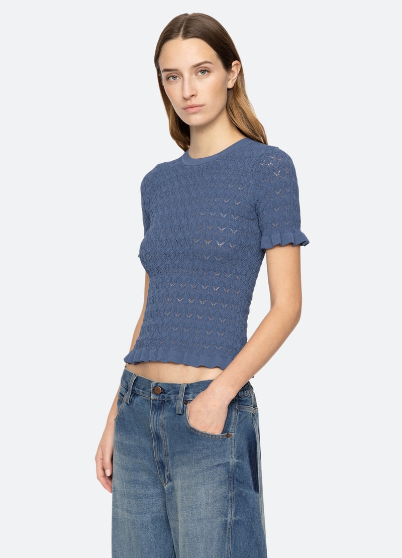blue-rue s/s sweater-three quarter view - 19