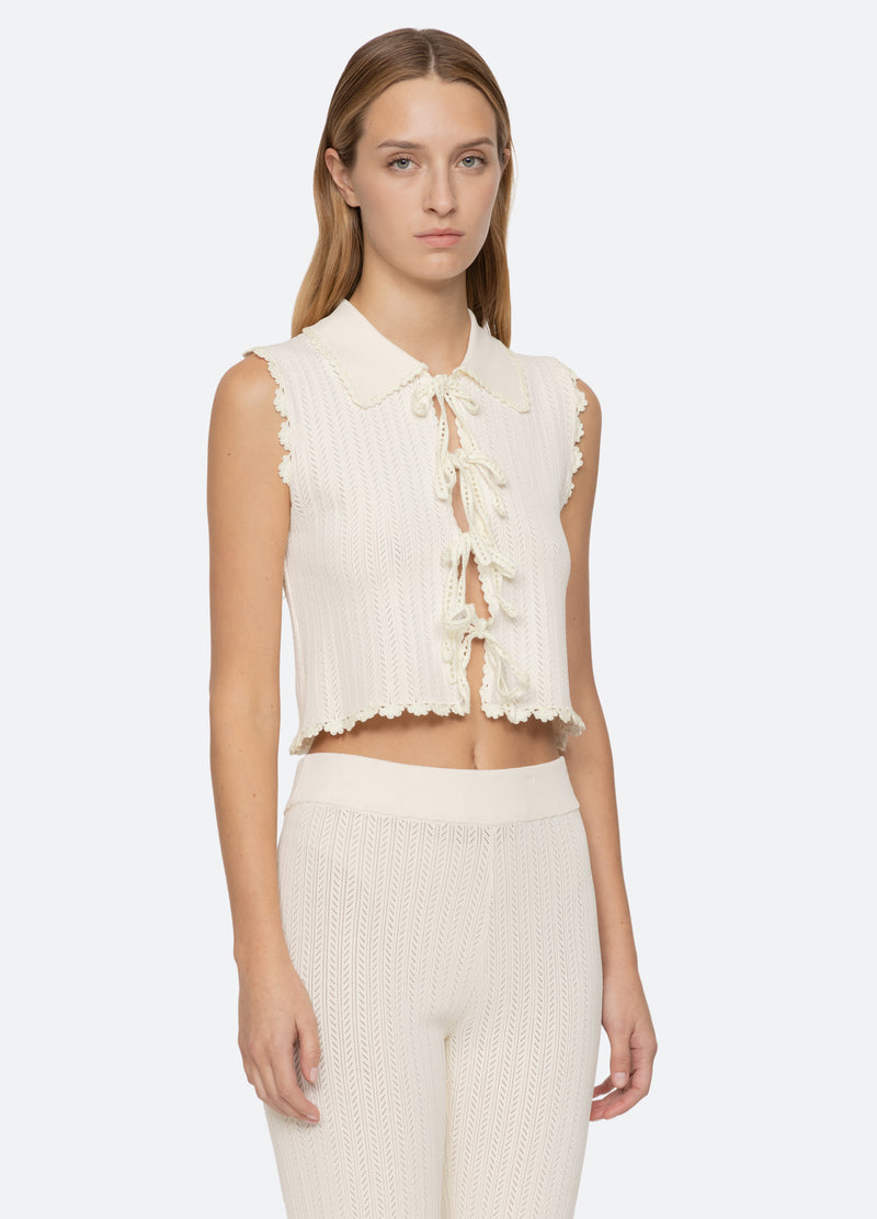 cream-abbie vest-three quarter view - 4