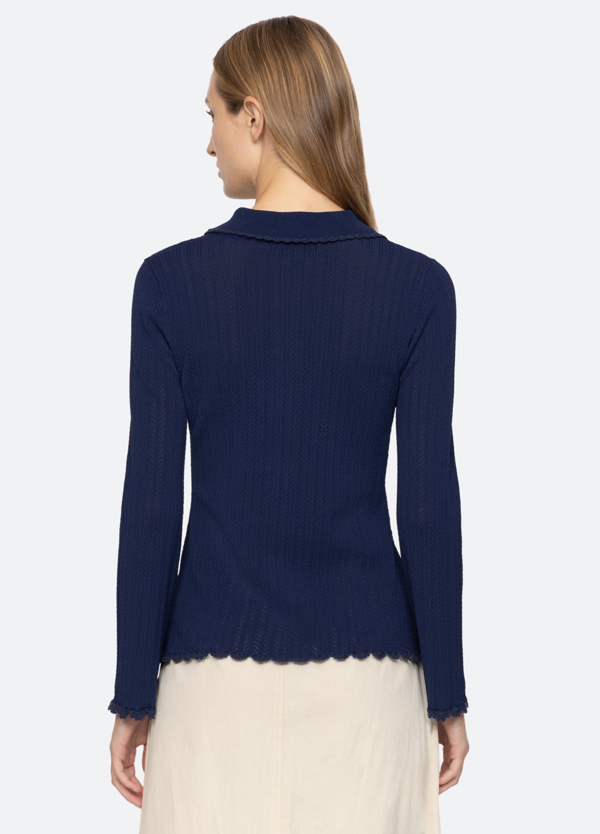 navy-abbie cardigan-back view - 2