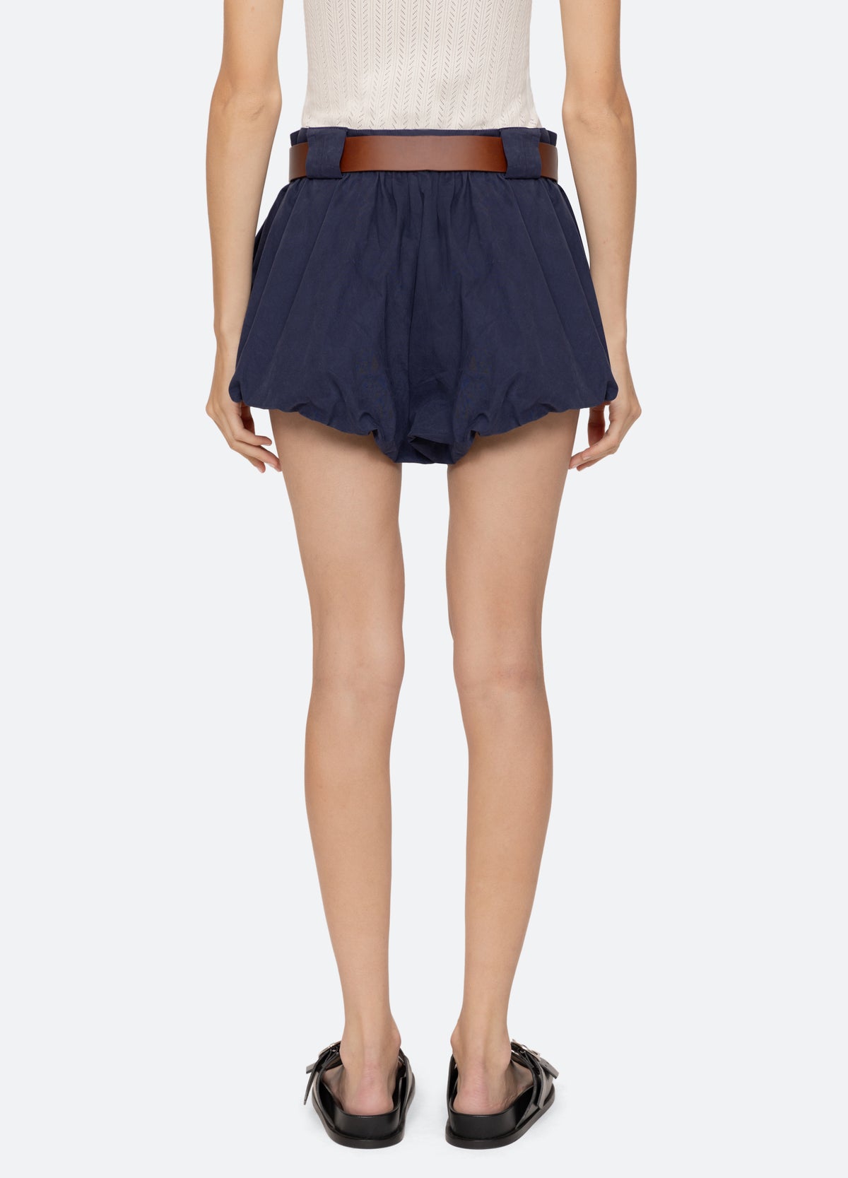 navy-adele shorts-back view - 3