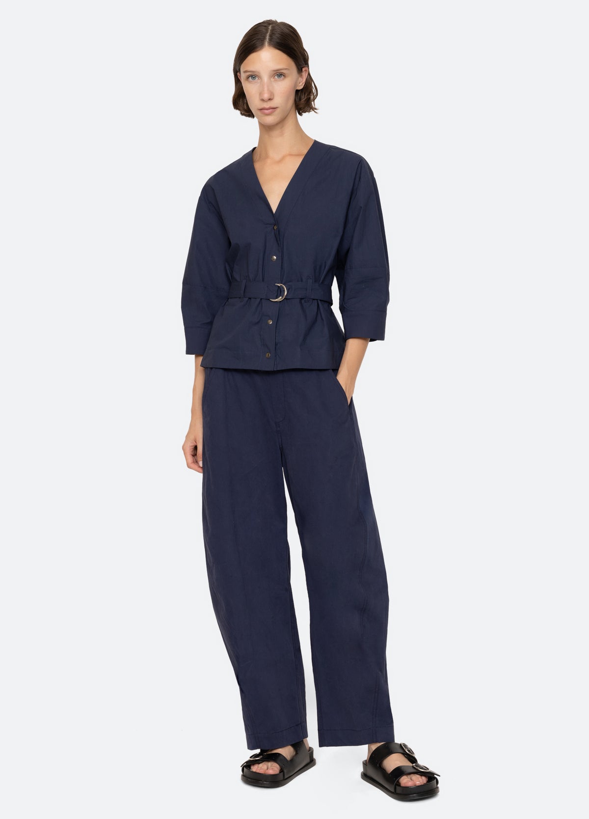 navy-adele pants-full body view - 8