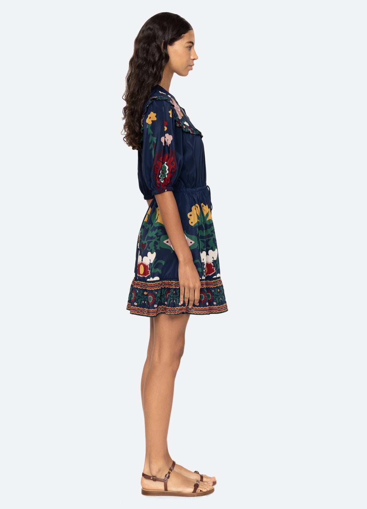 navy-cassia s/s dress-side view - 3